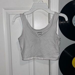 White Cropped Tank Top